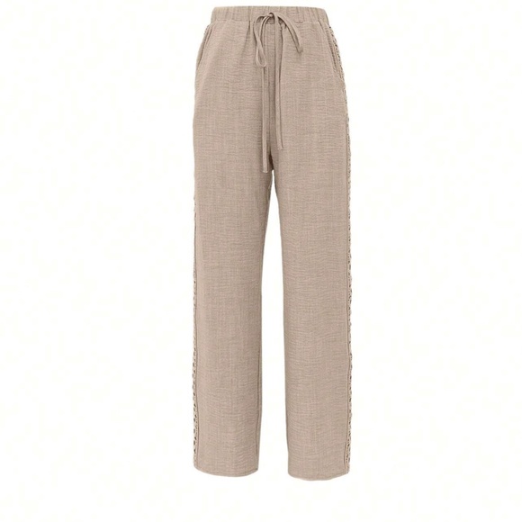 Minimalist Stretchy Waist Pocket Straight Leg Trouser Pants - Picture 3 of 6